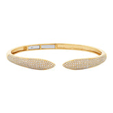 1.08ct 14k Yellow Gold Diamond Claw Bangle